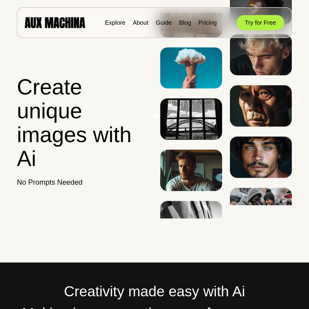 Aux Machina website screenshot Aux Machina website screenshot