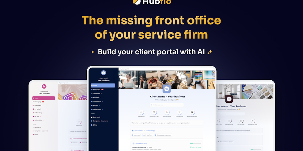 Hubflo website screenshot Hubflo website screenshot