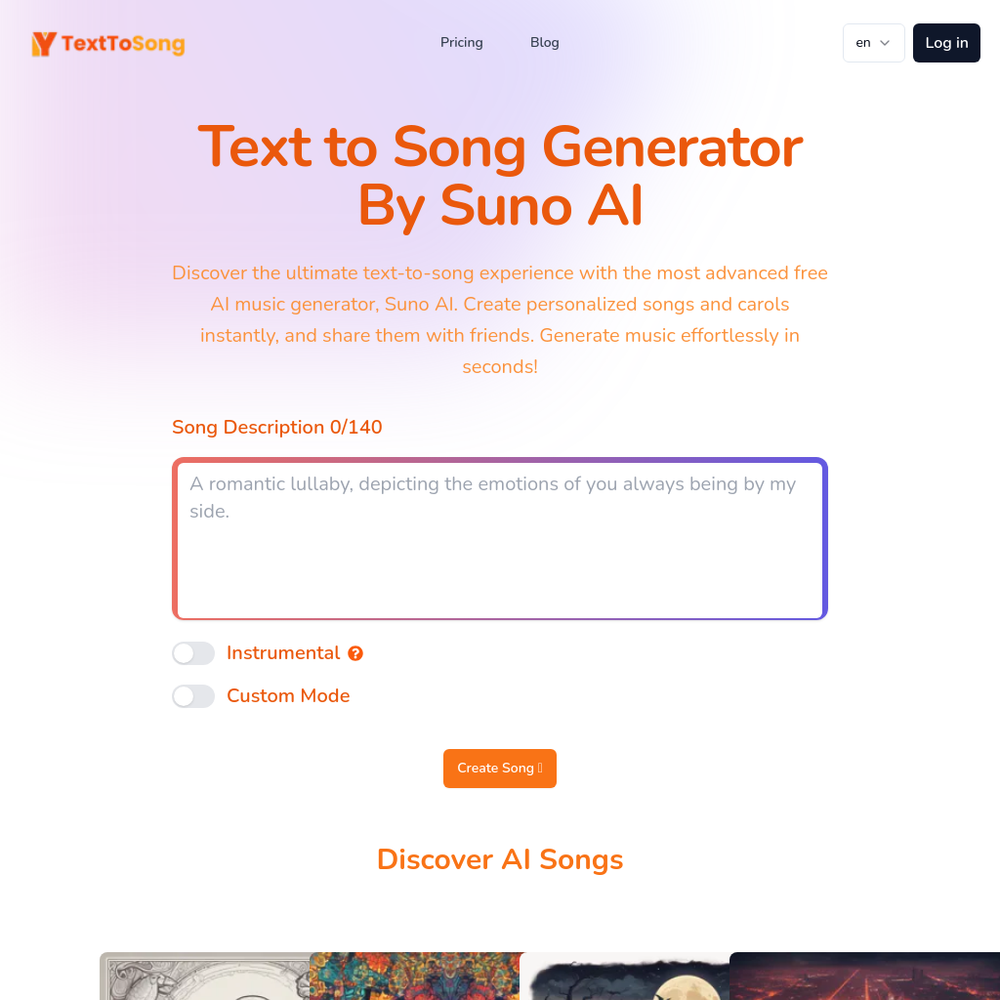 SunoAI website screenshot SunoAI website screenshot