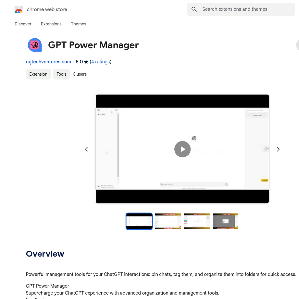 GPT Power Manager website screenshot GPT Power Manager website screenshot