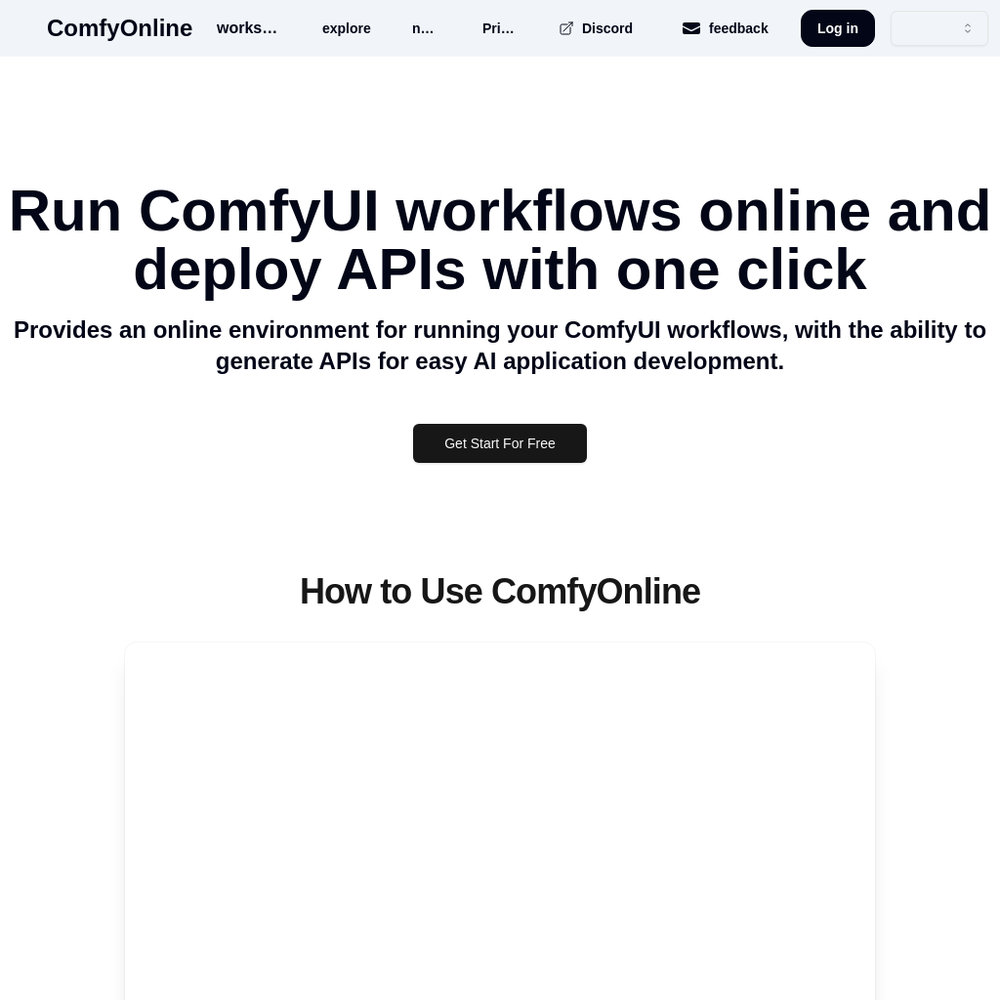 ComfyOnline website screenshot ComfyOnline website screenshot