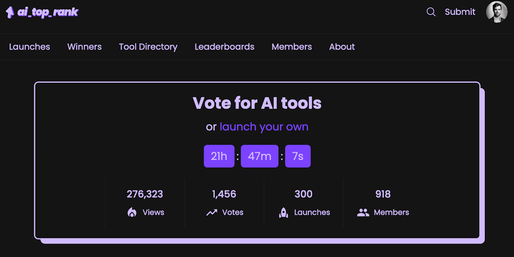 AI Top Rank website screenshot AI Top Rank website screenshot