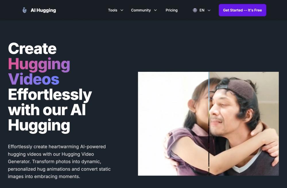 AI Hugging website screenshot AI Hugging website screenshot