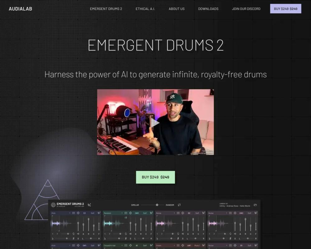 Emergent Drums website screenshot Emergent Drums website screenshot