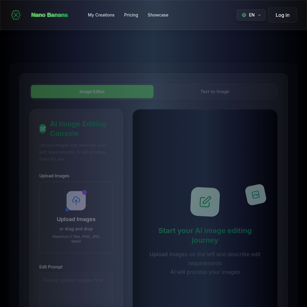 Nano Banana Editor website screenshot Nano Banana Editor website screenshot