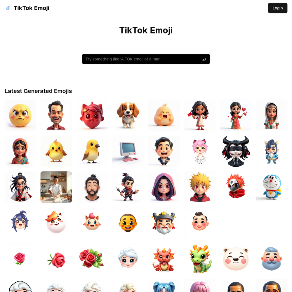 TikTok Emoji website screenshot TikTok Emoji website screenshot