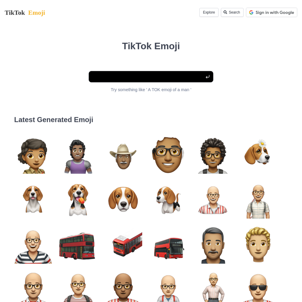 TikTok Emoji website screenshot TikTok Emoji website screenshot