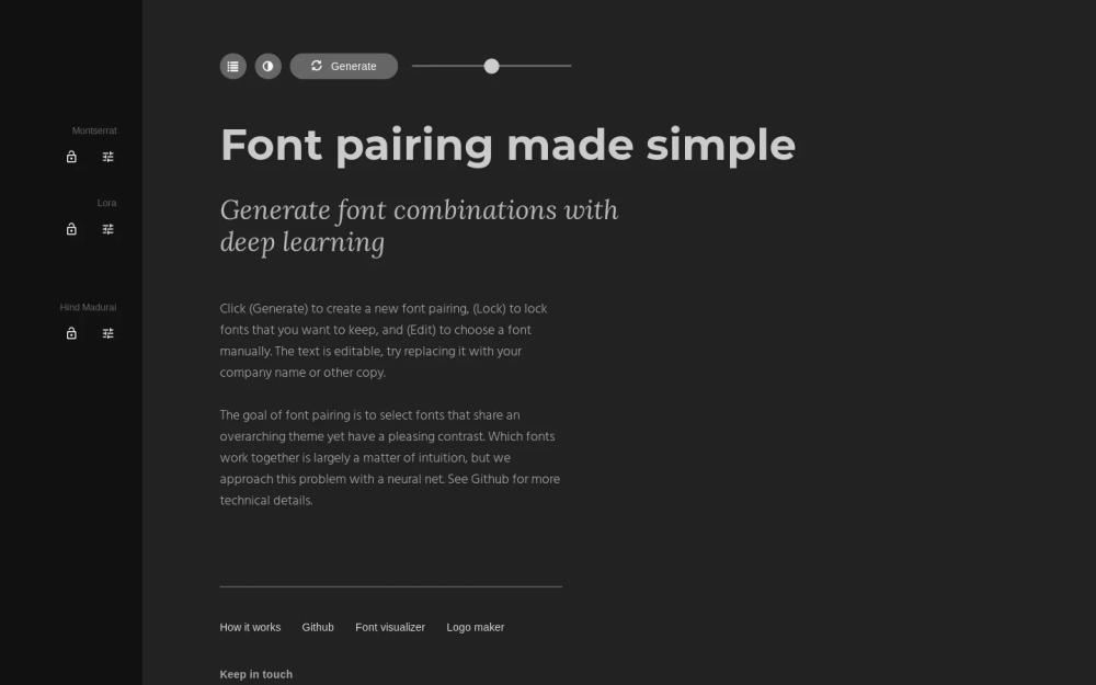 Fontjoy website screenshot Fontjoy website screenshot