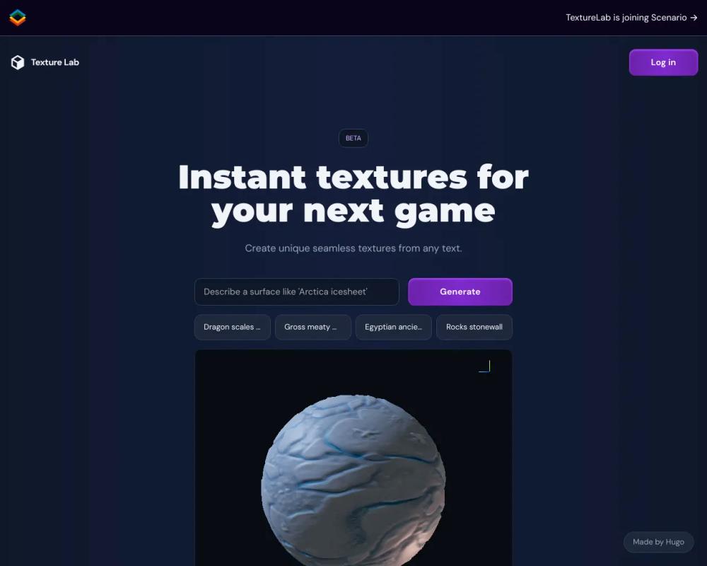 TextureLab website screenshot TextureLab website screenshot