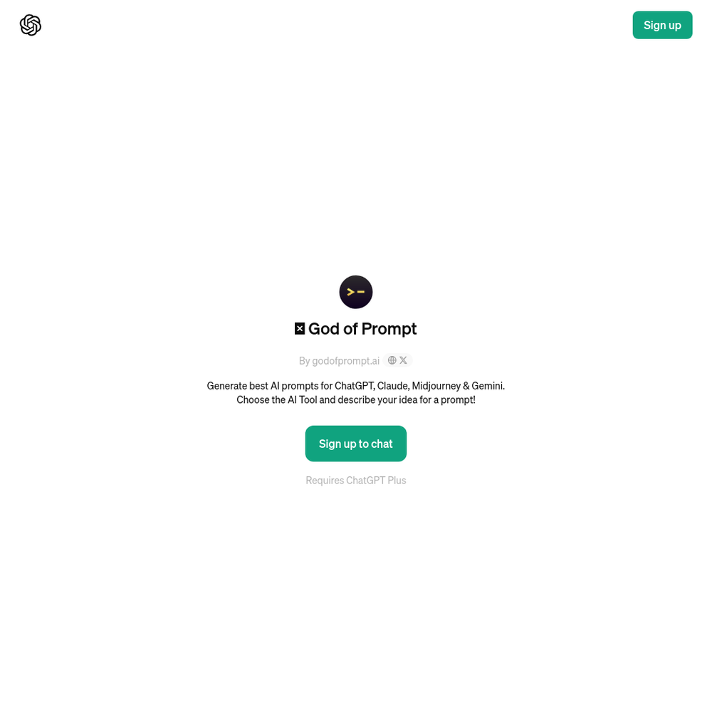 God of Prompt website screenshot God of Prompt website screenshot