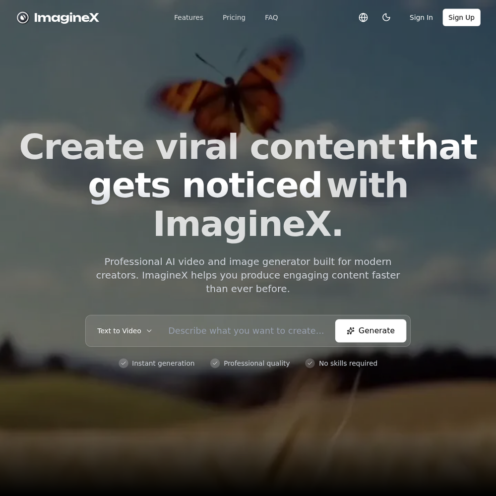 ImagineX Video website screenshot ImagineX Video website screenshot