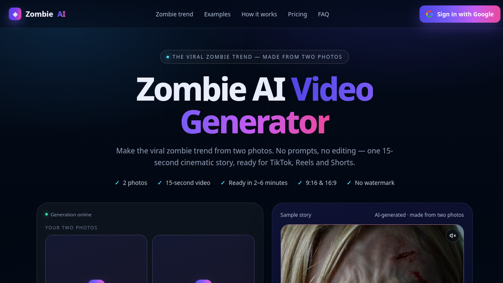image of Zombie AI Video Generator image of Zombie AI Video Generator
