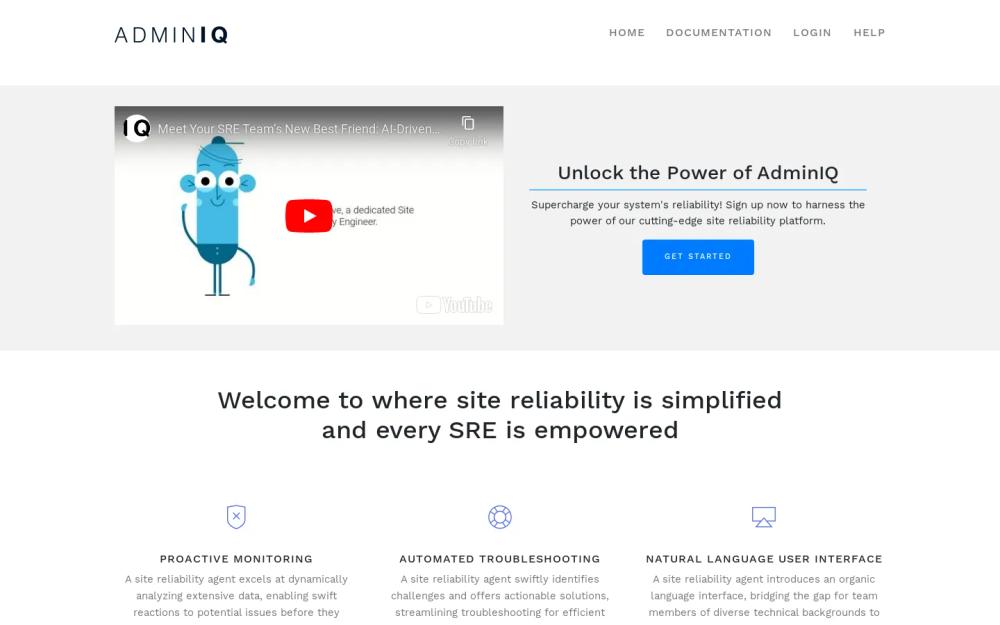 AdminIQ website screenshot AdminIQ website screenshot