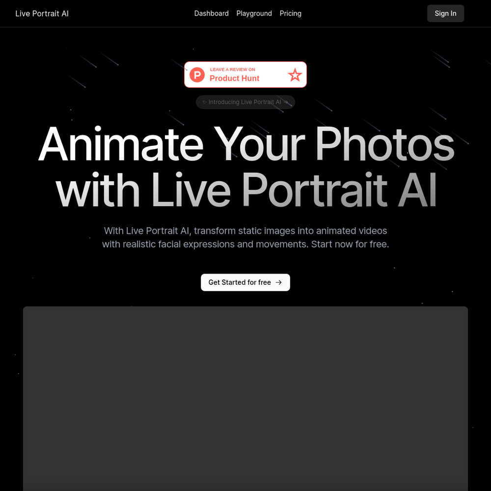 Live Portrait AI website screenshot Live Portrait AI website screenshot