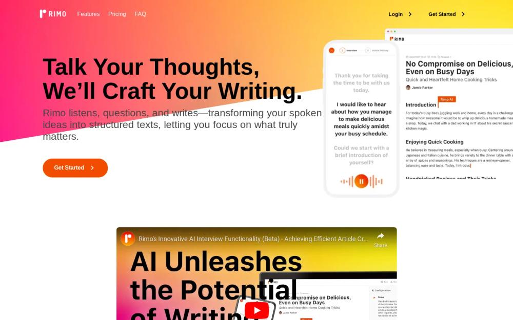 Rimo website screenshot Rimo website screenshot