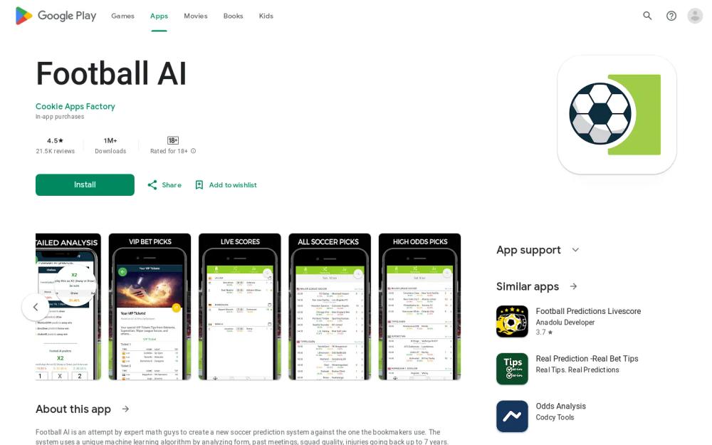 Football AI website screenshot Football AI website screenshot