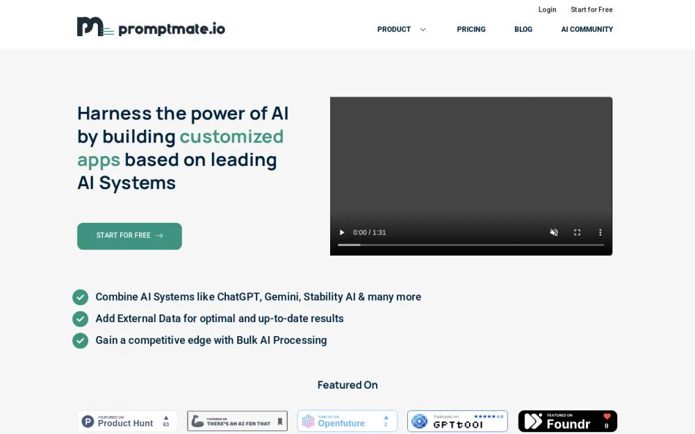 Promptmate website screenshot Promptmate website screenshot