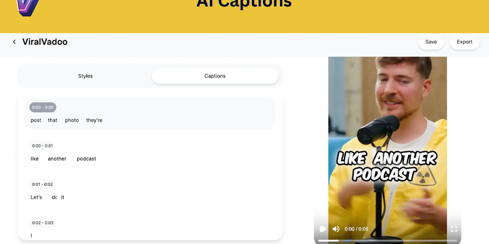AI captions website screenshot AI captions website screenshot