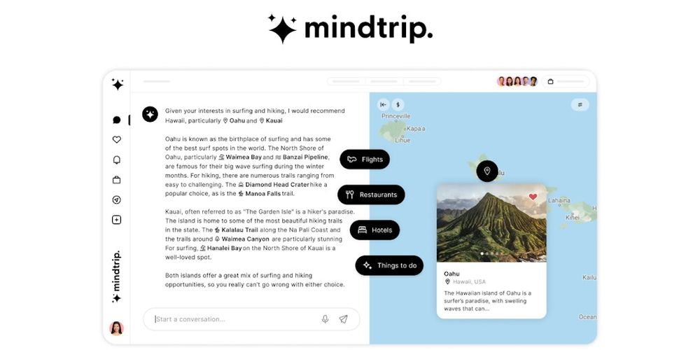 Mindtrip website screenshot Mindtrip website screenshot