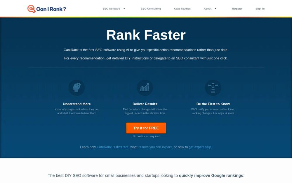 Canirank website screenshot Canirank website screenshot