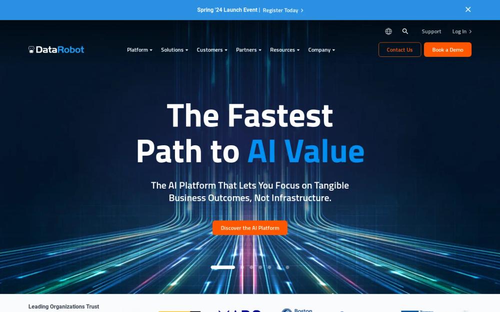 DataRobot website screenshot DataRobot website screenshot