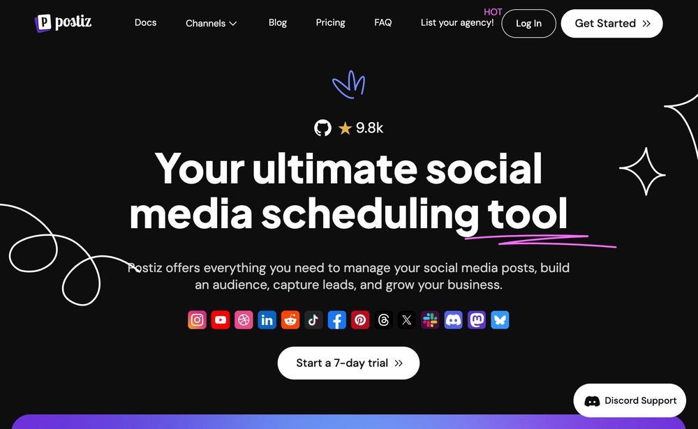 Postiz website screenshot Postiz website screenshot
