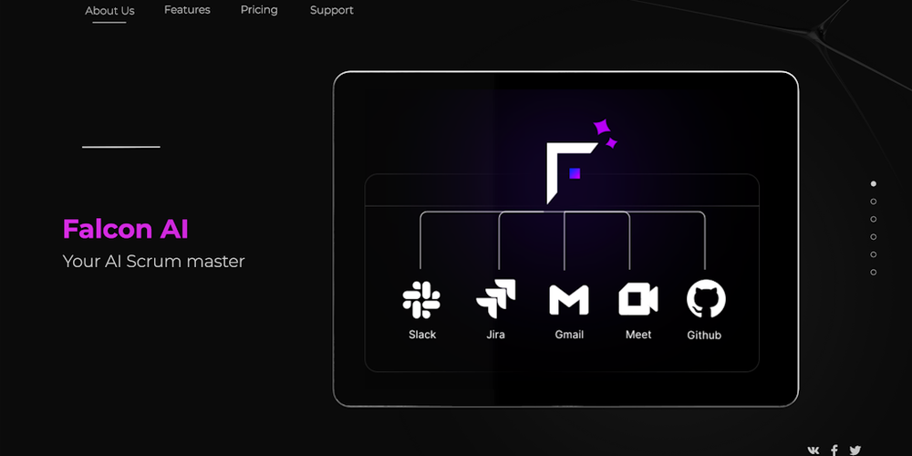 Falcon AI website screenshot Falcon AI website screenshot