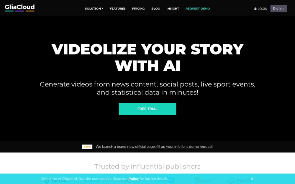 GliaStudio website screenshot GliaStudio website screenshot