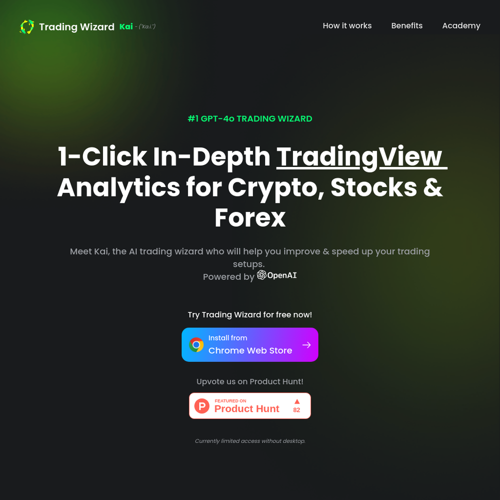 AI Trading Wizard website screenshot AI Trading Wizard website screenshot