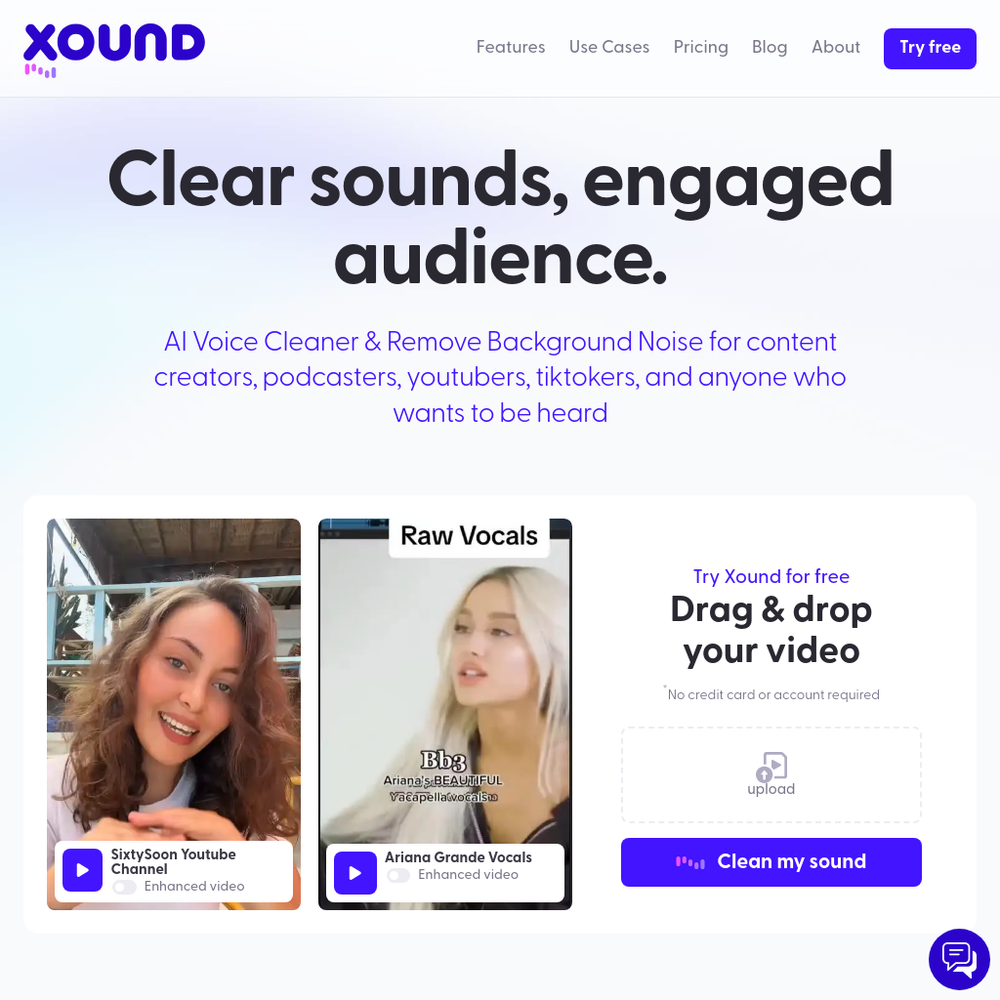 Xound website screenshot Xound website screenshot