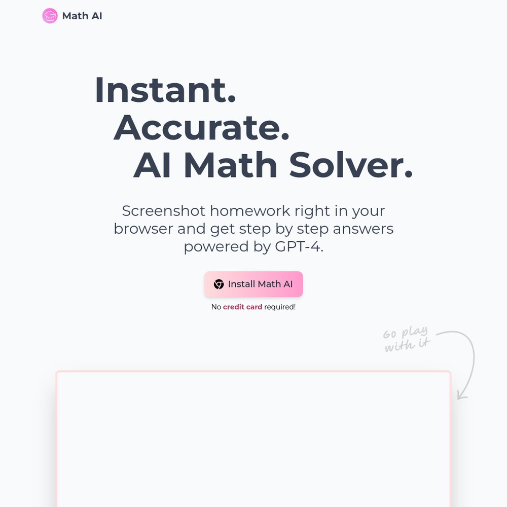 Math AI website screenshot Math AI website screenshot