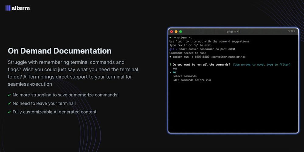 AiTerm website screenshot AiTerm website screenshot