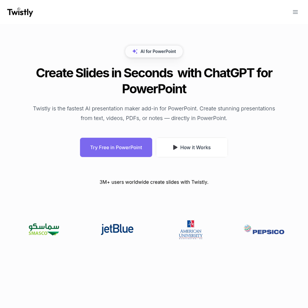 Twistly website screenshot Twistly website screenshot