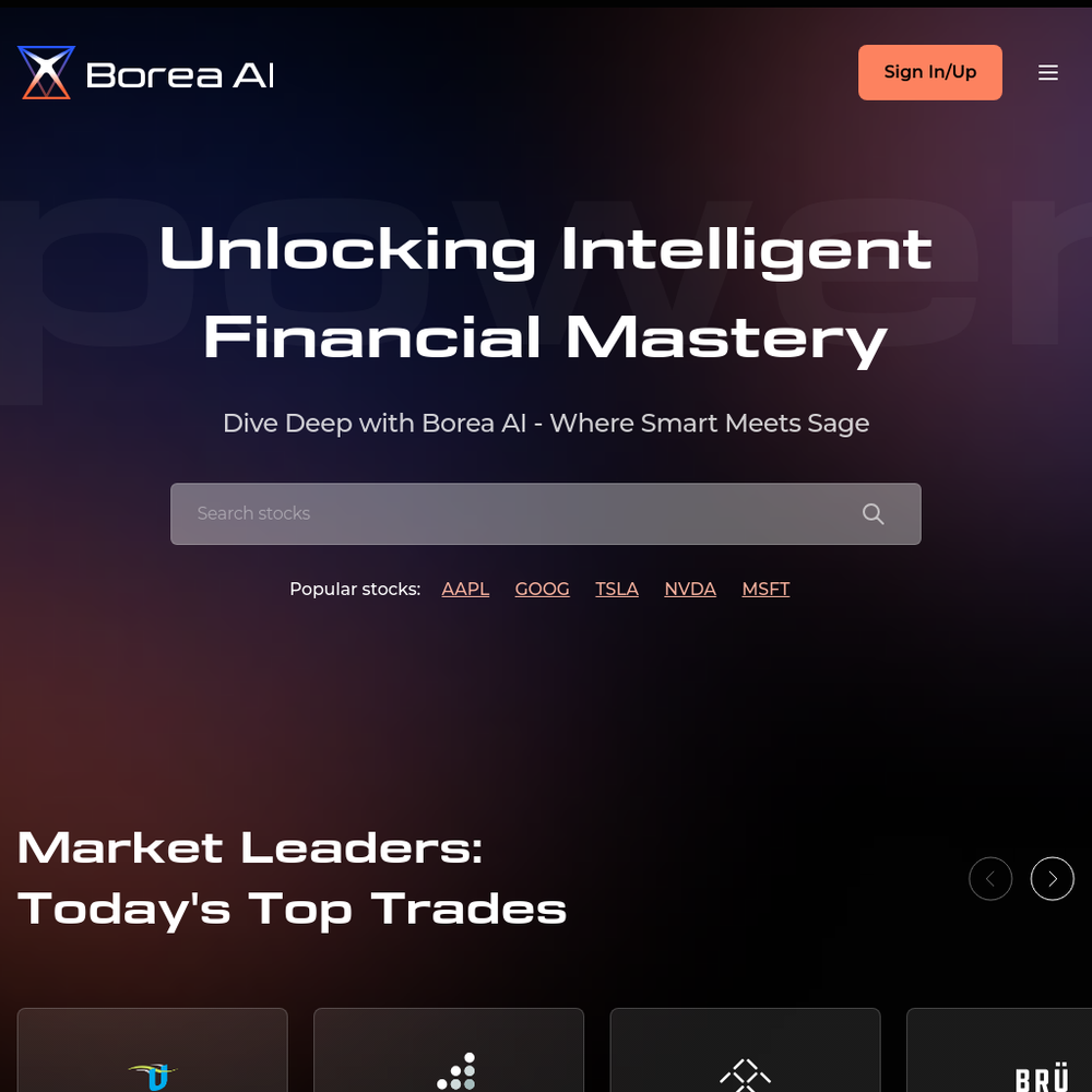 Borea website screenshot Borea website screenshot