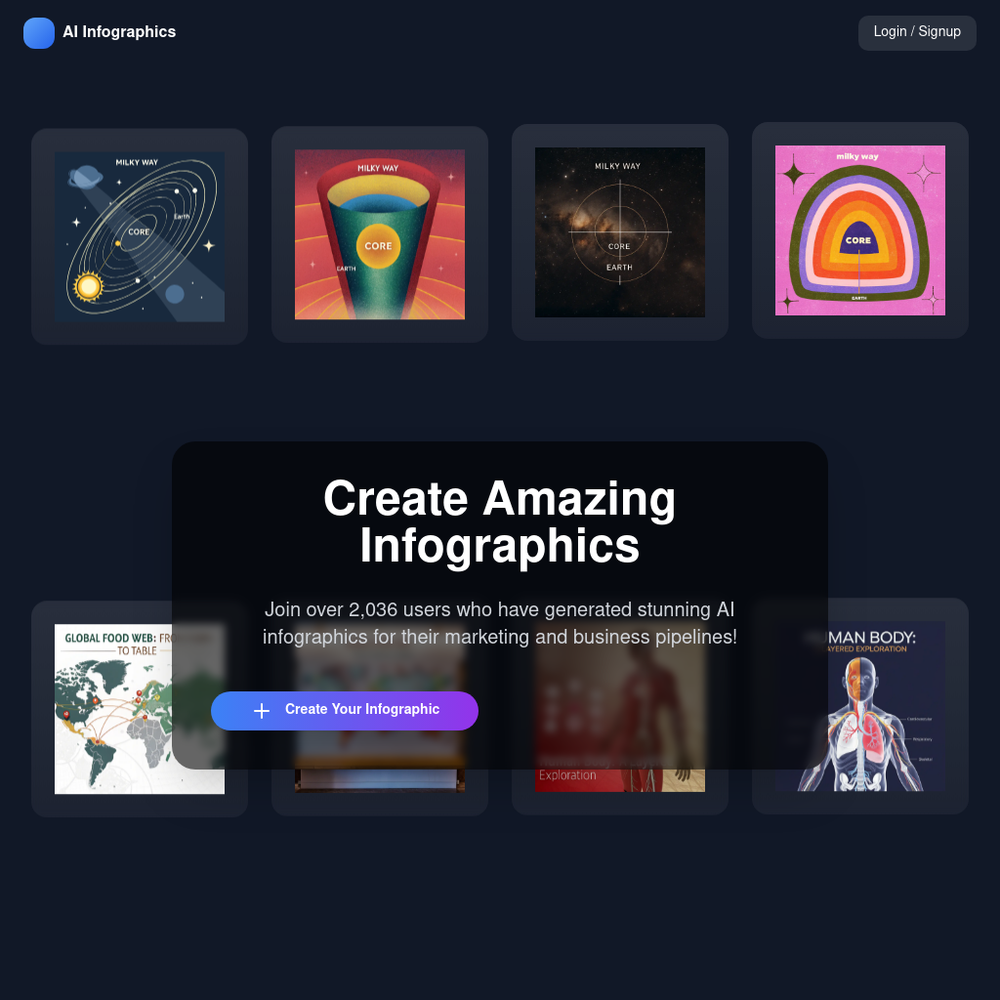 AI Infographic website screenshot AI Infographic website screenshot