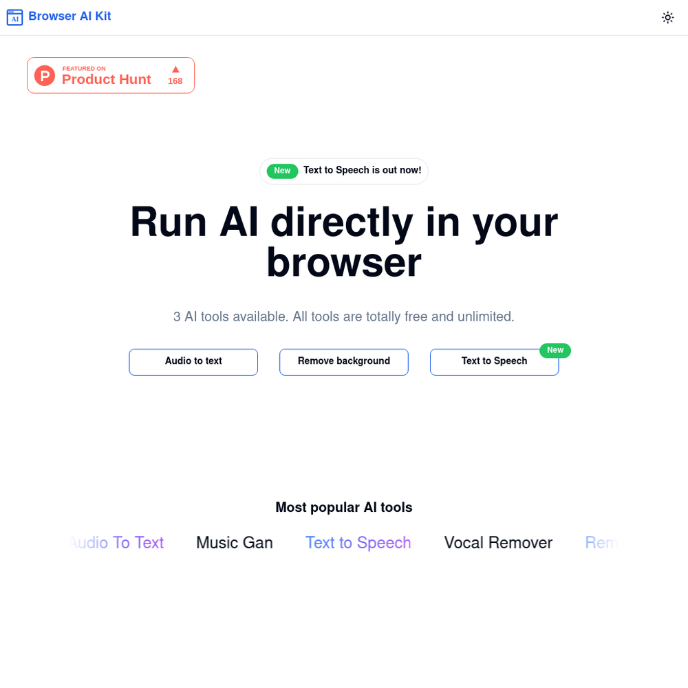 Browser AI Kit website screenshot Browser AI Kit website screenshot