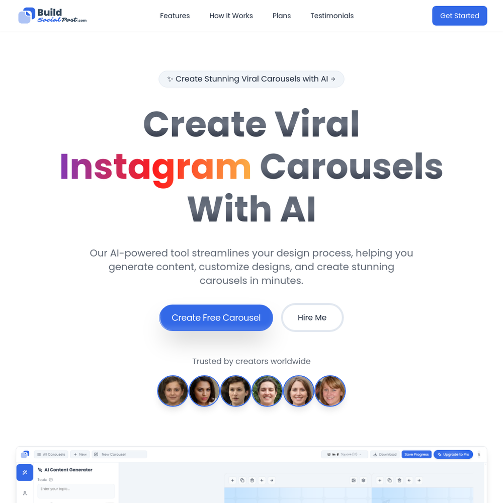 BuildSocialPost website screenshot BuildSocialPost website screenshot
