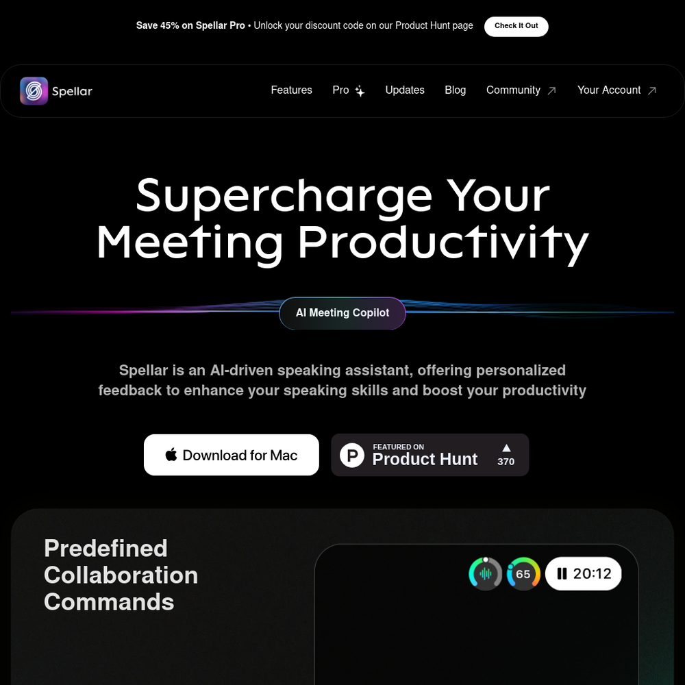 Spellar AI website screenshot Spellar AI website screenshot
