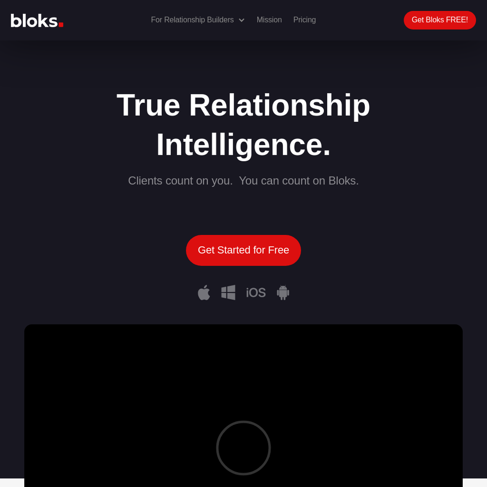 Bloks website screenshot Bloks website screenshot