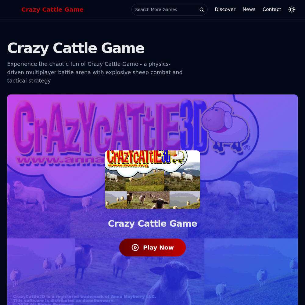 Crazy Cattle Game website screenshot Crazy Cattle Game website screenshot