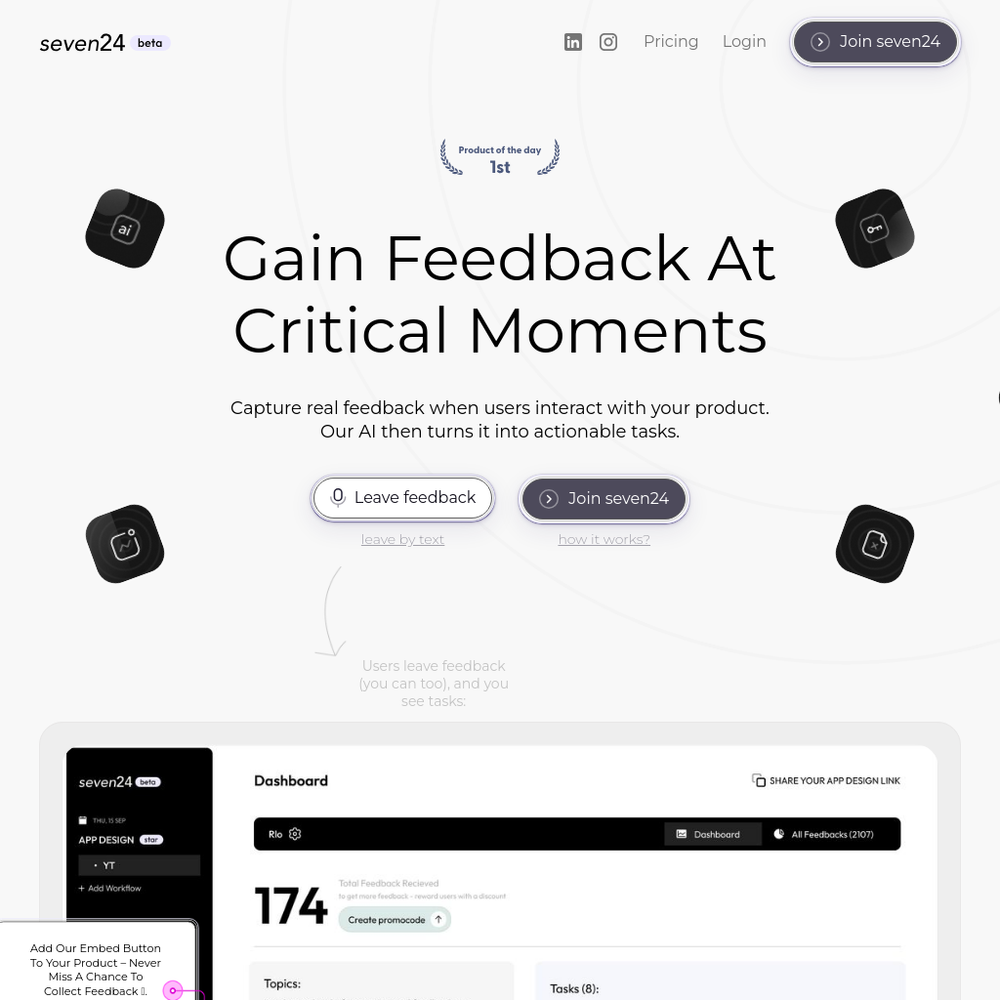 Seven24.ai website screenshot Seven24.ai website screenshot