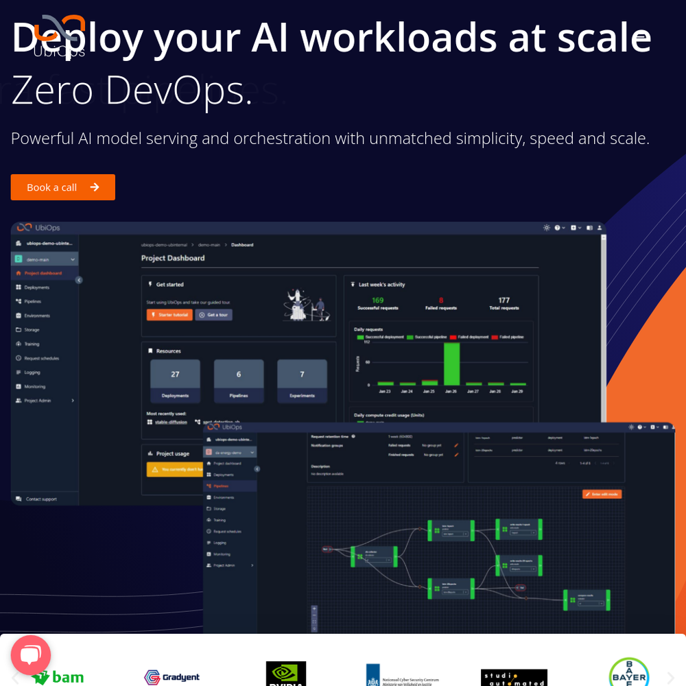 UbiOps website screenshot UbiOps website screenshot