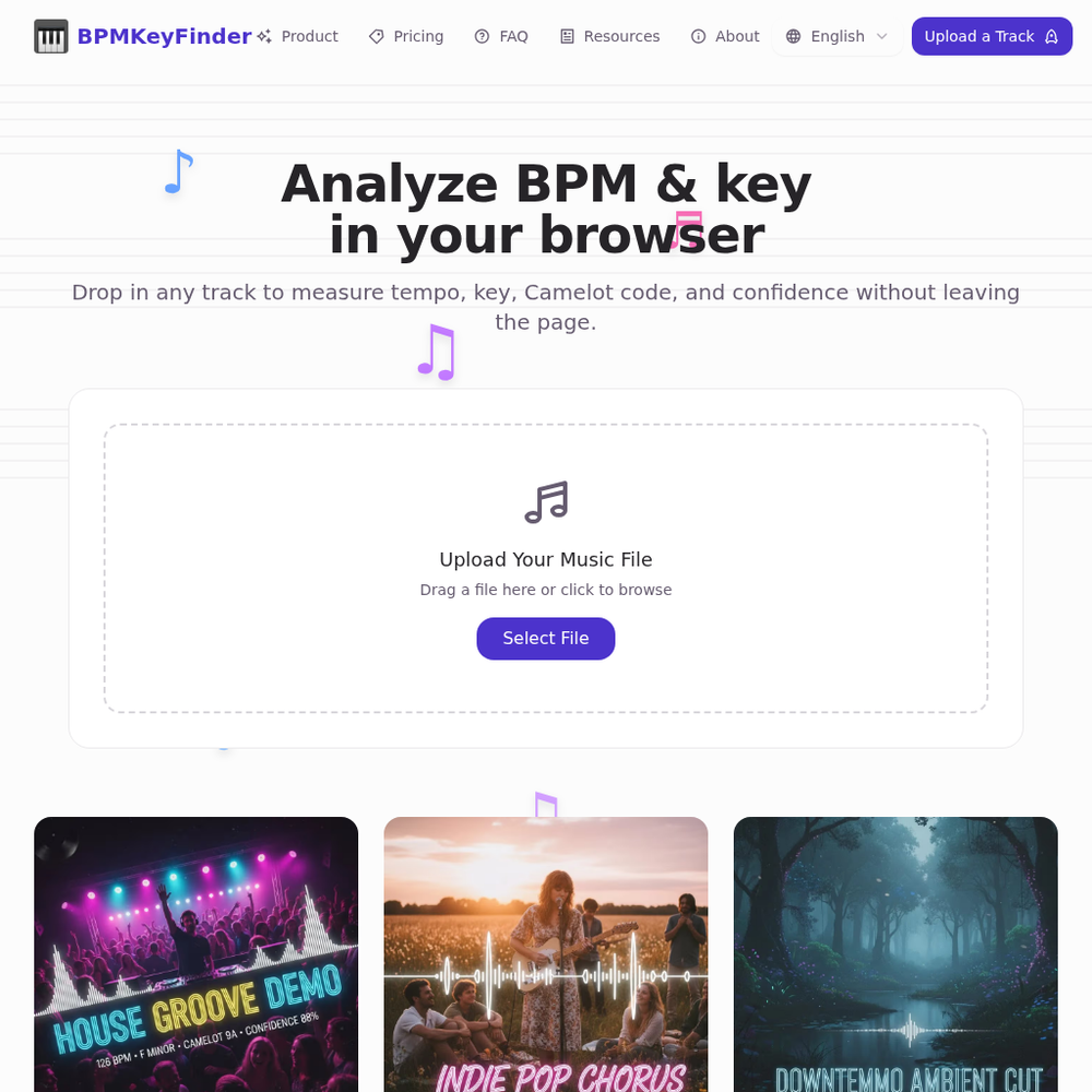 BPMKeyFinder website screenshot BPMKeyFinder website screenshot