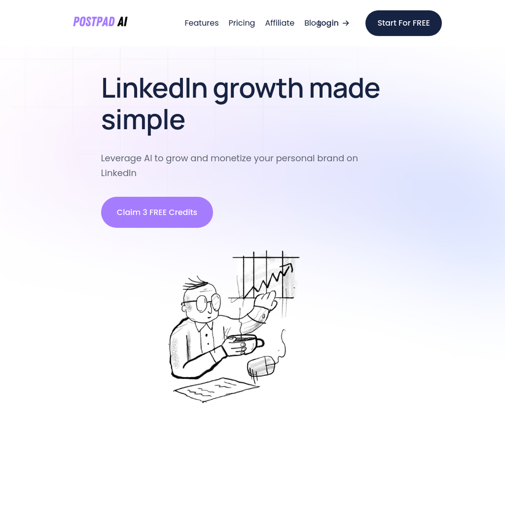 PostPad AI website screenshot PostPad AI website screenshot