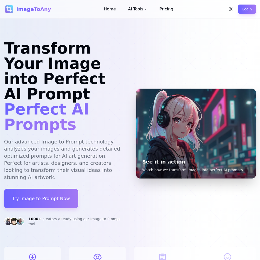 ImageToAny website screenshot ImageToAny website screenshot