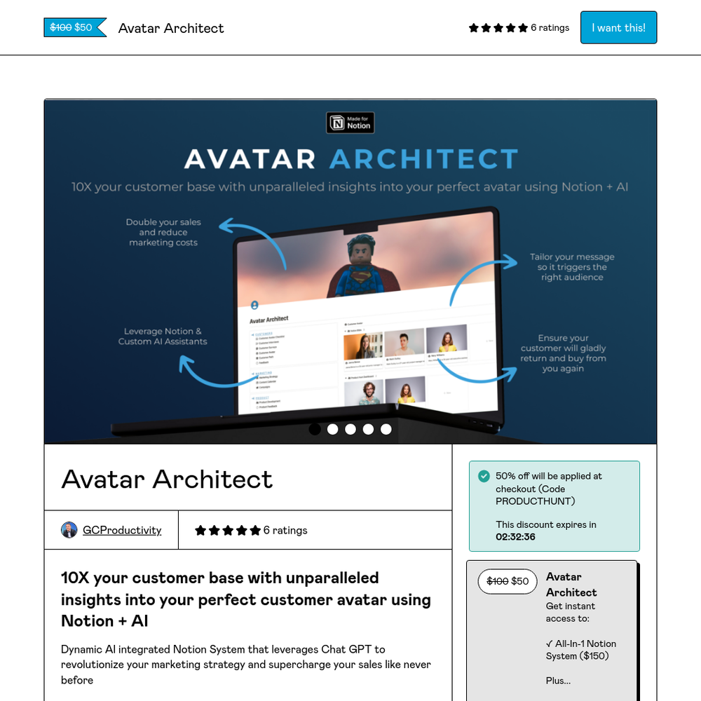 Avatar Architect website screenshot Avatar Architect website screenshot