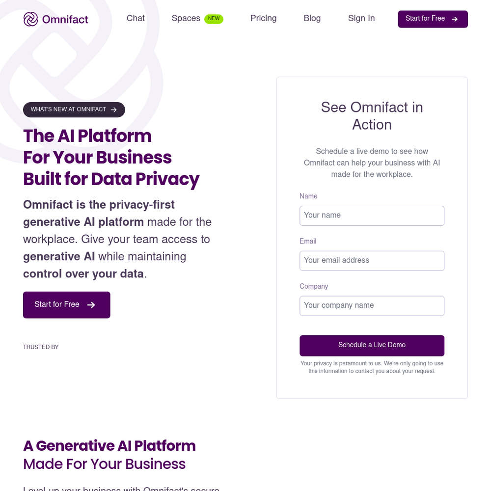Omnifact website screenshot Omnifact website screenshot