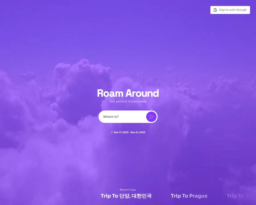 Roamr website screenshot Roamr website screenshot