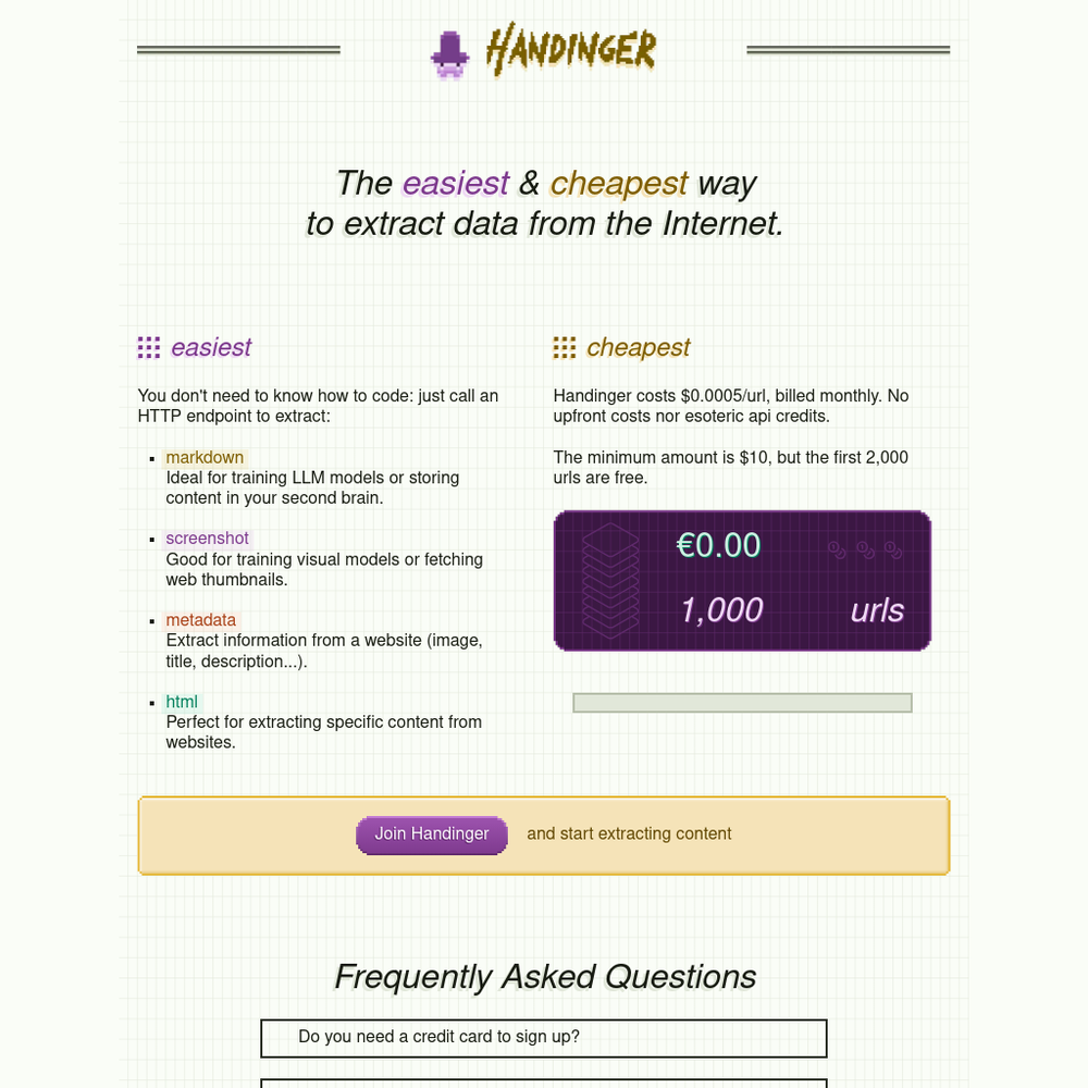 Handinger website screenshot Handinger website screenshot