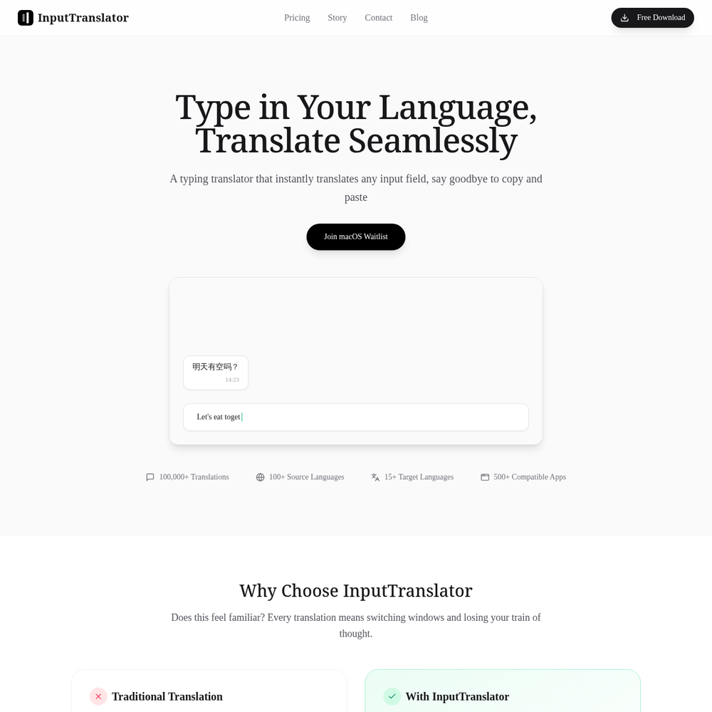 InputTranslator website screenshot InputTranslator website screenshot